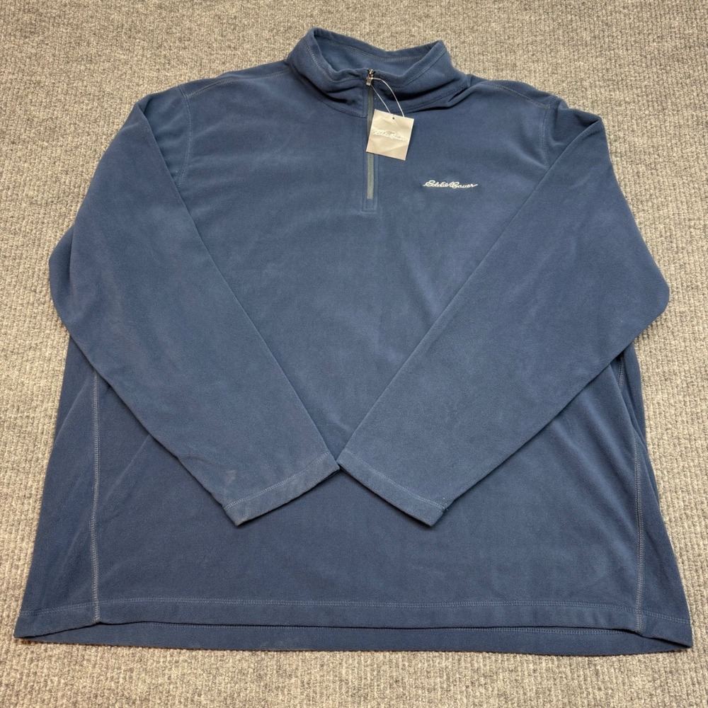Eddie Bauer 1/4‎ Zip Fleece Sweater Navy Blue Men's 3XL NWT
